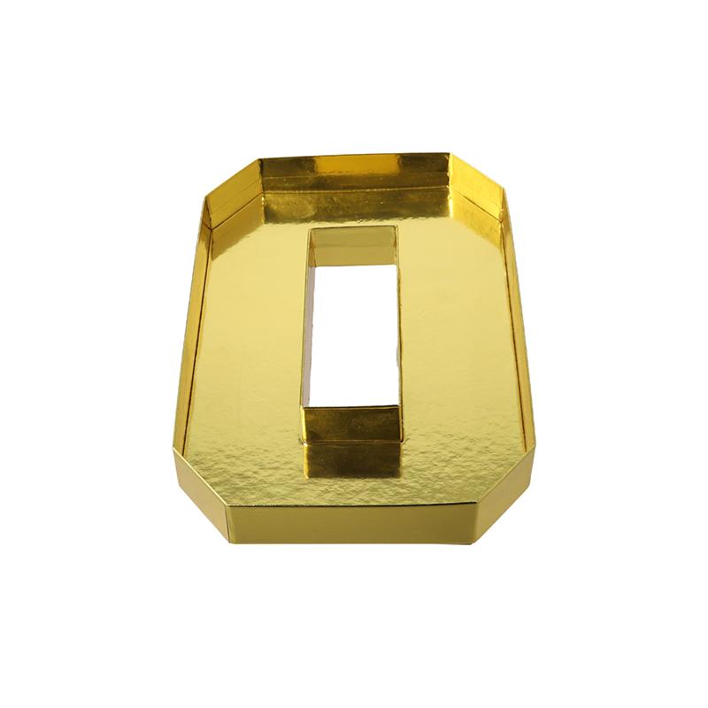 1/4 шт. Поднос-контейнер с цифрами, золотой, цифровой дизайн, тарелка для ужина, утолщенный картон, поднос для конфет, закусок, 24,5x21x3 см