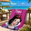 Custom Name Beautiful Princess Beach Towel, Soft Quick-Dry Beach Towel, Ideal for Pool, Camping, Perfect Travel Essential Gift