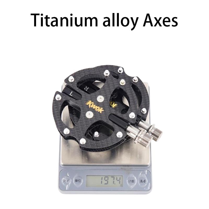 Kwok Carbon Fiber Bicycle Pedals Ultralight MTB Road 3 Bearing Pedals Titanium Alloy Axle Light Weight Bike Pedals Cycling Part