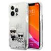 Karl Lagerfeld Klhcp13Xgkcs 13 Pro Max6,7 Серебристый/Silver Твердый чехол с жидким глиттером Karl&Choupette