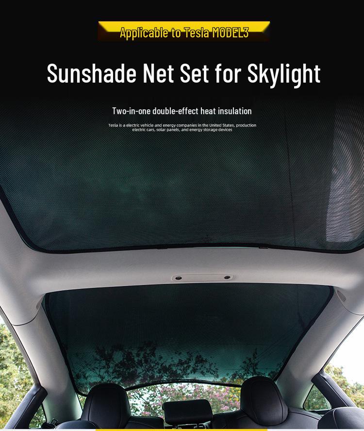 Tesla Model 3 Sunroof Sunshade: Light-Blocking, Heat-Insulating Screen