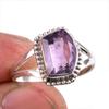 Ювелирное кольцо из стерлингового серебра 925 пробы с натуральным розовым аметистом S.7 S5c06