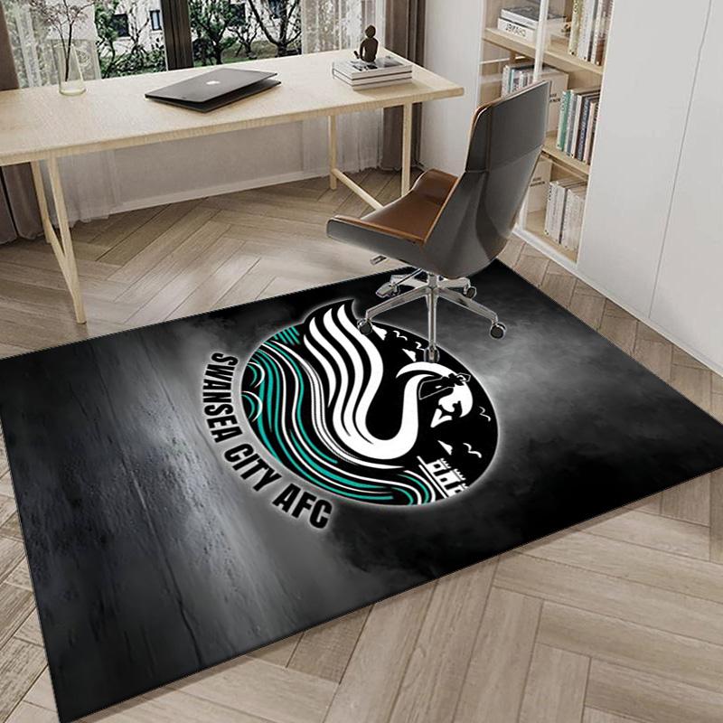 Swansea City Afc Crest Area Rug for Office, Chair Rug, Decorative Carpet Livingroom Mat, Large Size Fan gifts Christmas gifts