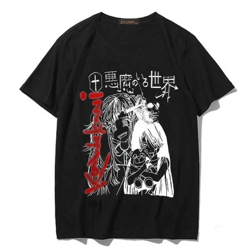 Женская футболка большого размера Kawaii Goth Harajuku Music Girl Print Black Crop Top Short Sleeve Женские футболки Y2k Mujer Grunge Kpop
