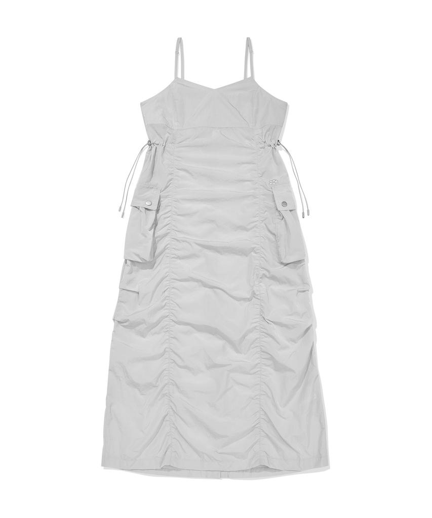 Wacky Willy [26Ss] Women'S Nylon Bustier Dress Light Gray