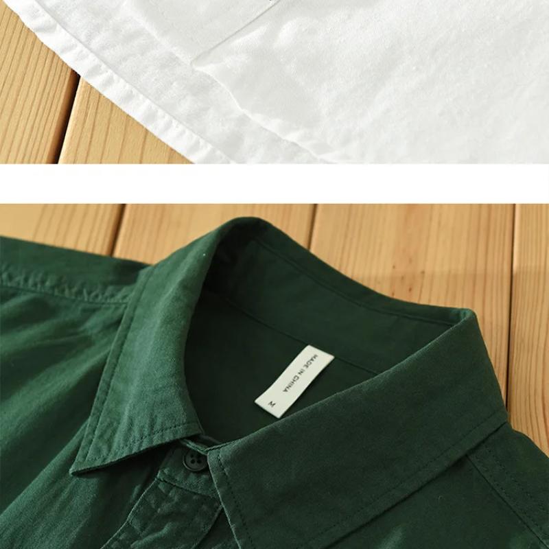 Рубашки-карго в японском стиле для мужчин, летняя рубашка с коротким рукавом, 100% чистый хлопок, повседневные свободные мужские топы, новая модная рубашка с двумя карманами для молодежи