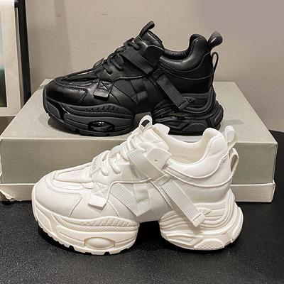 Модные кроссовки, женская обувь, новые повседневные черные бежевые теннисные туфли на шнуровке, спортивная однотонная женская обувь из вулканизированной кожи, большой размер