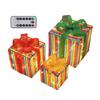 3 Pcs Christmas Lighted Gift Boxes with Bow LED Light Up Present Boxes for Indoor Outdoor Home Porch Xmas Tree Party Decor