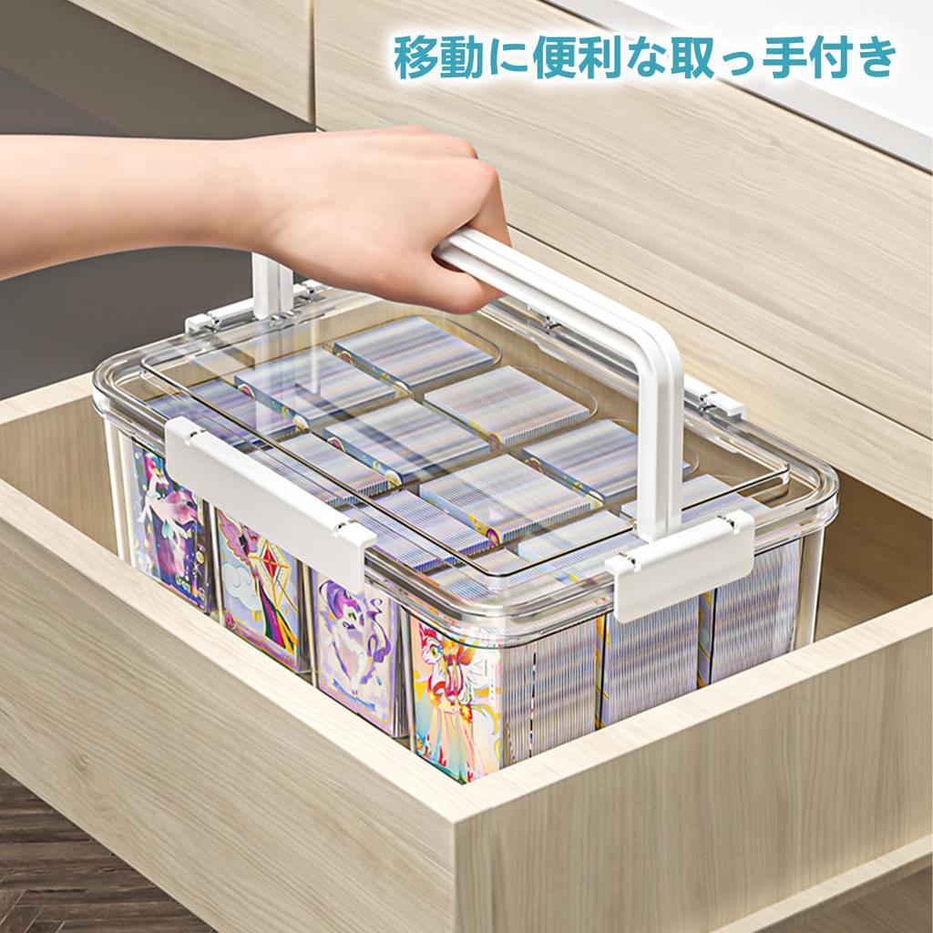 RAIN QUEEN Card Trading Card Pokemon Card Storage Storage Box with Removable Holds 1000 Pokemon Card Storage Duel Card and Large Capacity Box, Case,