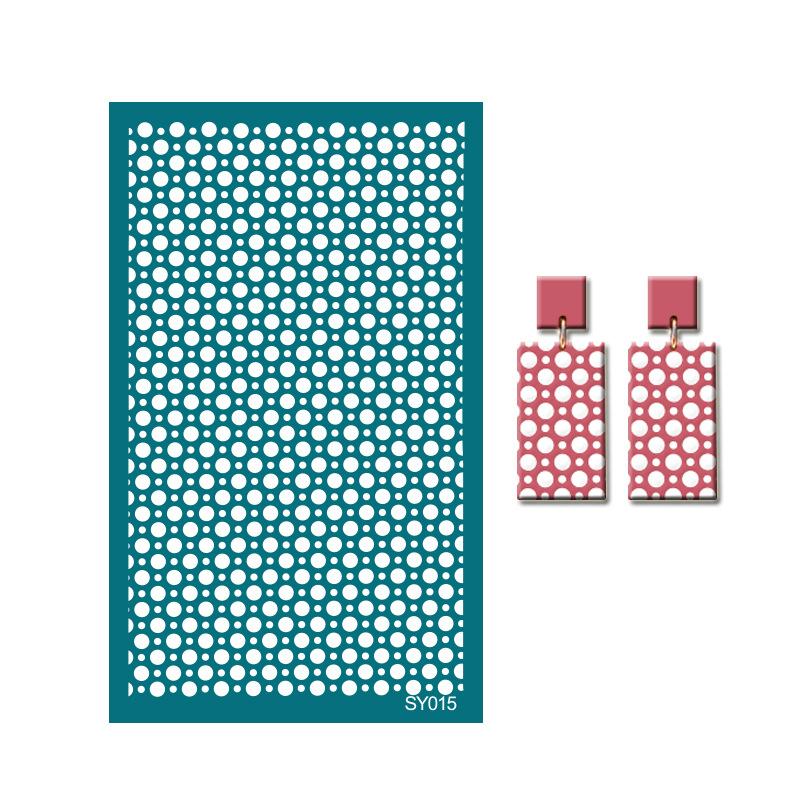 23 стиля самоклеящихся трафаретов для шелкографии для полимерной глины, листья пальмы, многоразовые сетчатые трафареты для трансферной печати, для изготовления серег и ювелирных изделий