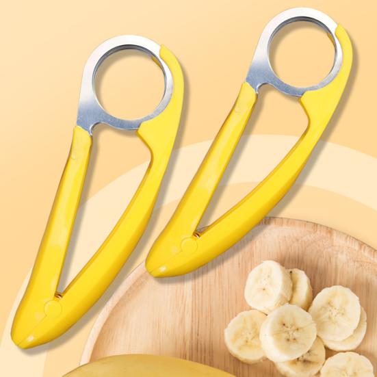 Banana Slicer Stainless Steel Fruit Cutter Chopper Vegetable Salad Slices Cucumber Cutter Kitchen Tool for Fast Food Prep Snacks