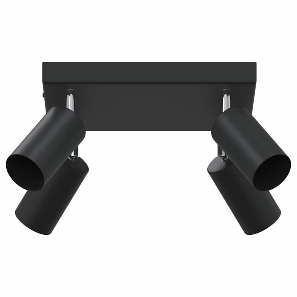 Black Ceiling Spotlight with Spotlights 26 x 26 x 16 cm Metal