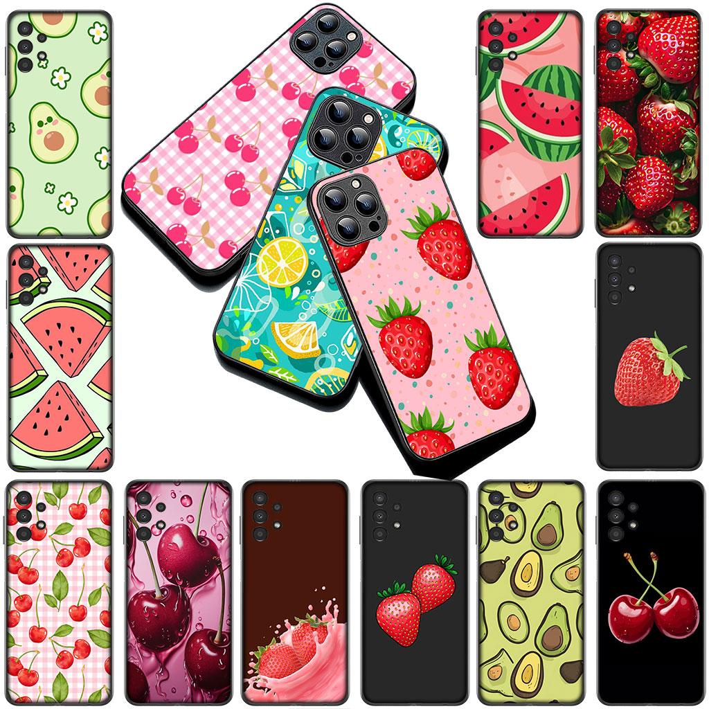 Cherry Strawberry fruit Summer Avocado Lemon Cover for Samsung Galaxy S25 S24 S23 FE Ultra Plus S7 Edge S25+ S23+ A56 5G Case