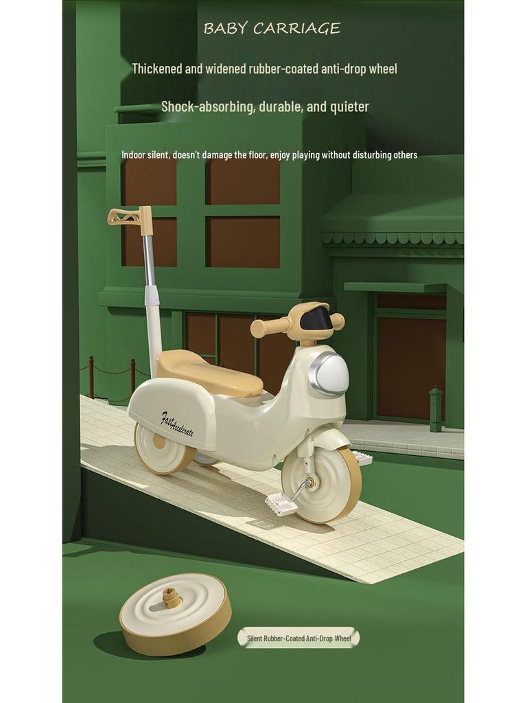 Foot-Powered Kids' Ride-On Tricycle Scooter