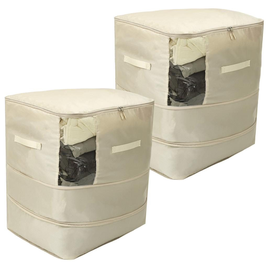 2 шт. Органайзер-куб большой вместимости с компрессией, пыленепроницаемая складная сумка для хранения с прозрачным окошком, бытовое хранение постельных принадлежностей