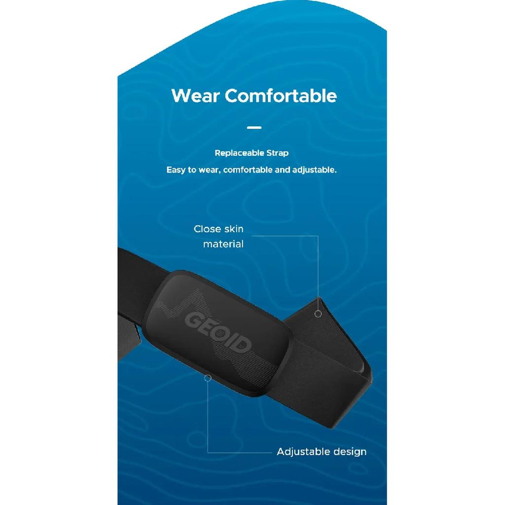 Geoid HS500 Chest Strap Heart Rate Monitor IP67 Waterproof Bluetooth ANT+ Running Cycling Sports Heart Rate Sensor
