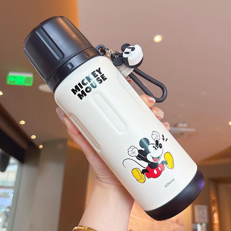 Stainless steel large-capacity water cup light luxury high-end cute cartoon children's straw cup