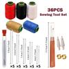 Набор швейных инструментов 36 шт., Иглы Нитки Инструменты для ручного ремонта, Многоцелевой набор игл и ниток, Подарочный швейный набор для женщин