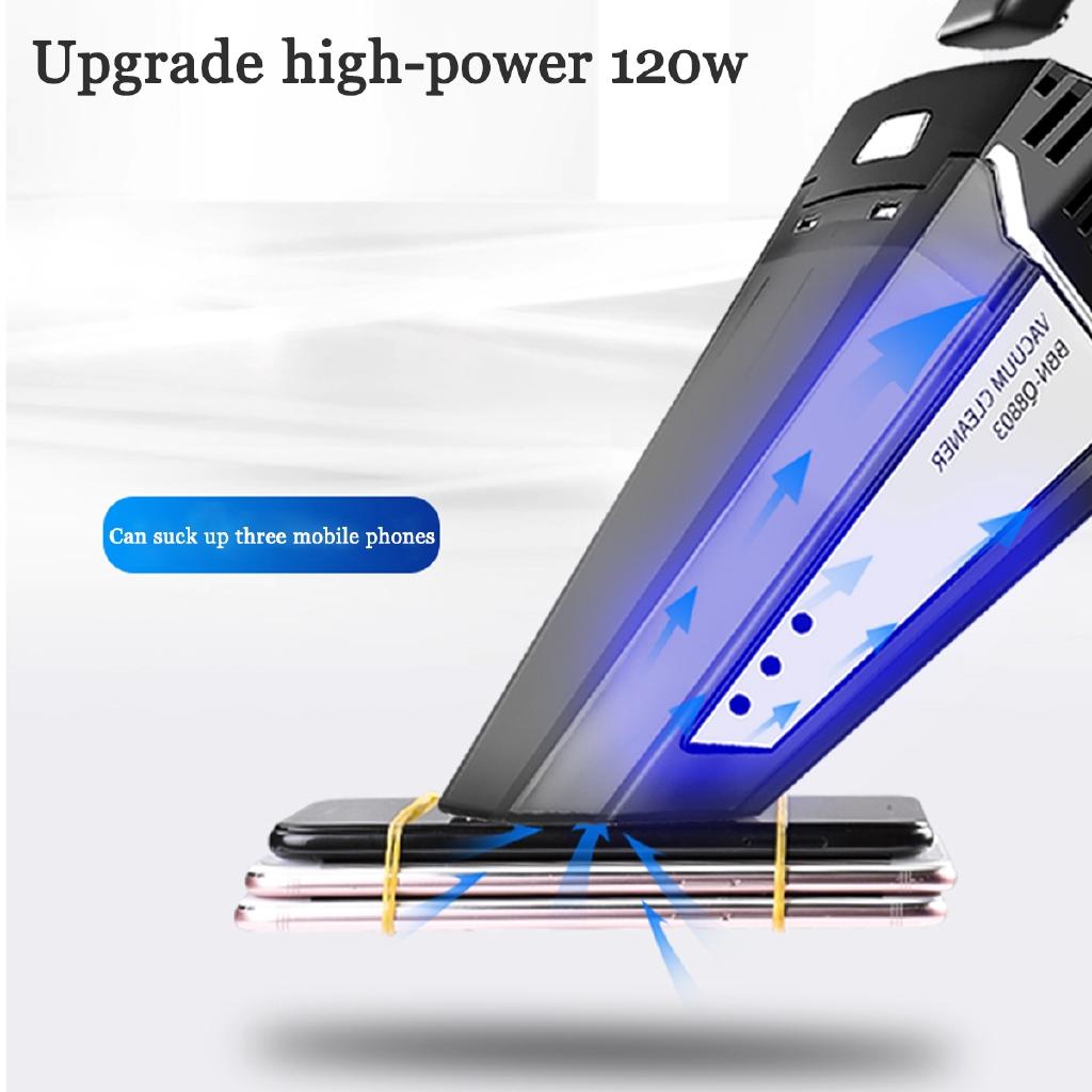 5000Pa 120W 12V Cordless Handheld Rechargeable Portable Vacuum Cleaner Car Wet Dry Powerful Vaccum Cleaner For Home Car Cleaning