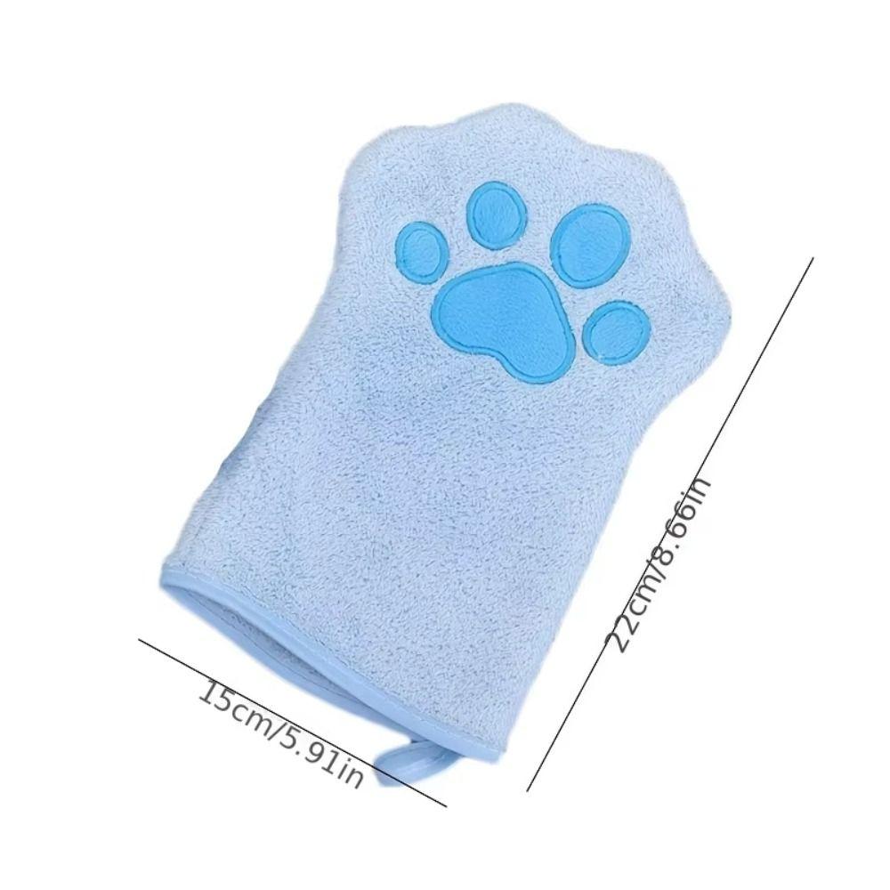 1 Pair Absorbent Pet Bath Gloves Quick Drying Dog Bath Supplies Dogs Paw Towel  for Cats and Dogs