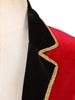 Womens Circus Ringmaster Costume Velvet Sleeveless Tailcoat Lapel Design Halloween Cosplay