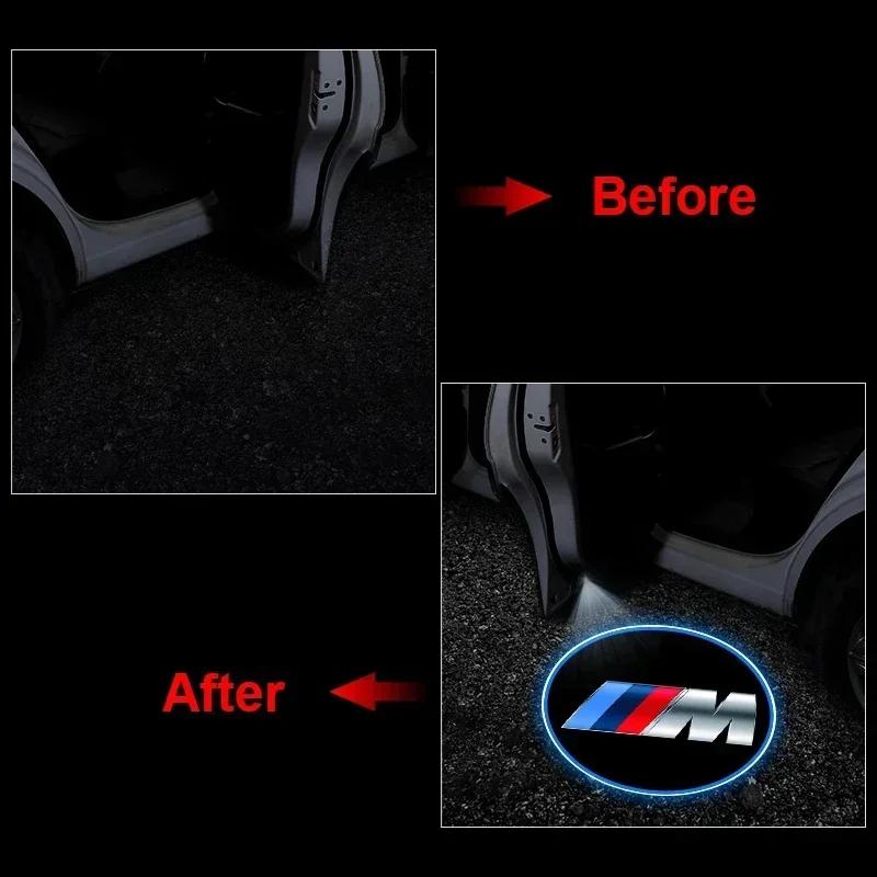 KYDBT1 Car Sticker Hot 2Pcs Car LED Door Light Welcome Lamp Wireless Laser Projector For BMW E60 E46 E39 E38 E90 E36 F30 E30 E31 E34 F1