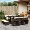 VidaXL Garden Dining Set and Cushions 11 Pcs Brown Rattan 3277916