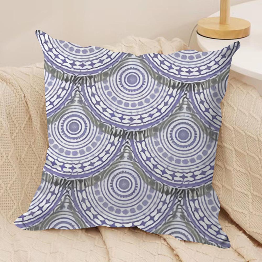 Fish scale pattern Cushion Cover Soft Plush Fabric DoubleSided Printed Cushion Covers for All Seasons Modern Home Decor