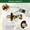 100 lb Propane Tank Adapter with Gauge, Universal Fit POL Propane Tank Gauge Converts POL Gas Tank Service Valve to QCC1 / Type 1, Old to New