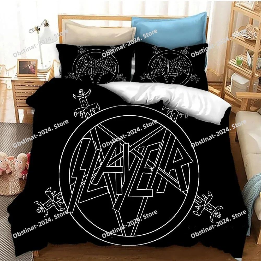 Slayer Heavy Metal Band Music Одеяло Постельное белье, пододеяльник Постельный комплект Одеяло Чехол Наволочка, King Queen Size Постельное белье Детский