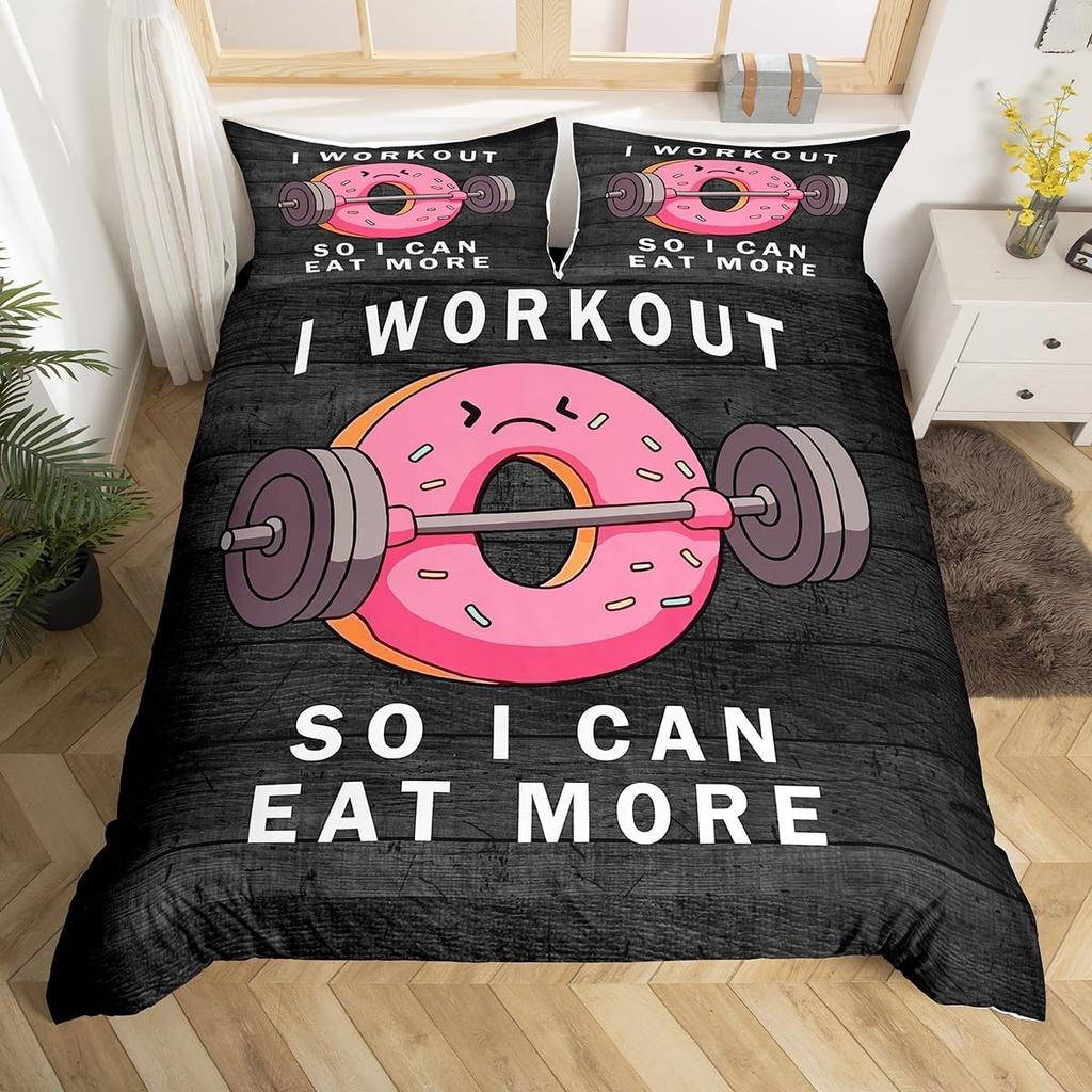 Мягкий милый комплект пододеяльников с пончиками, комплект постельного белья с десертной тематикой для девочек и мальчиков, подарки из микрофибры, забавный мультяшный комплект со вкусной едой, пододеяльник