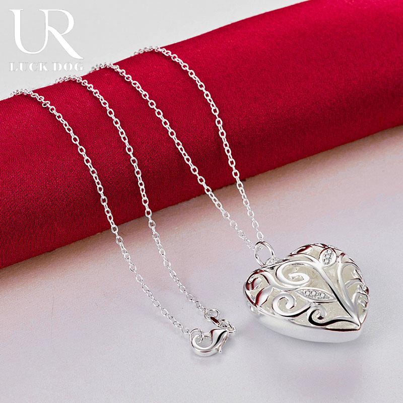Ожерелье с полым кулоном в форме сердца из стерлингового серебра 925 пробы, модные свадебные украшения
