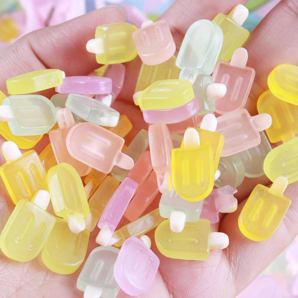 Handicrafts Resin Ice Cream Charm Colorful DIY Keychain Christmas Gift Craft Decoration