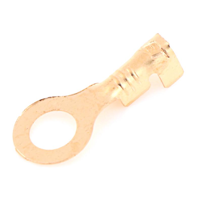 100Pcs 4.2Mm Gold Brass Round Terminal Power Supply Wire Connector