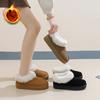 Women's Chunky Platform Snow Boots Winter Faux Suede Short Booties Slippers With Faux Fur Lining Anti-Slip Warm Outdoor Indoor House Shoes for Women