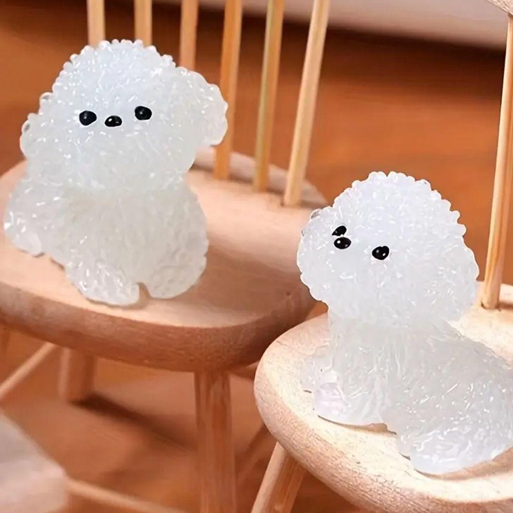 Realistic Noctilucent Dog Figurines Cartoon Micro Landscape Decoration Garden