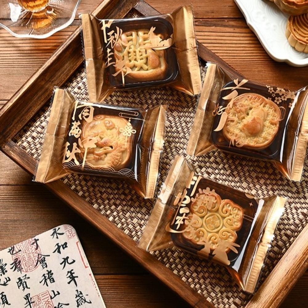 100pcs Plastic Mooncake Packaging Bag Chinese Style Machine Sealing Bag  Party Gift