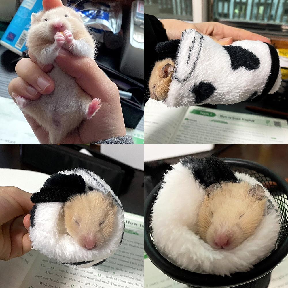 Soft Fluffy Pet Hamster Blanket Cute Bone Print Sleep Mat For Small Animals Warm Cozy Puppy Kitten Rabbit Guinea Pig Bed Mat