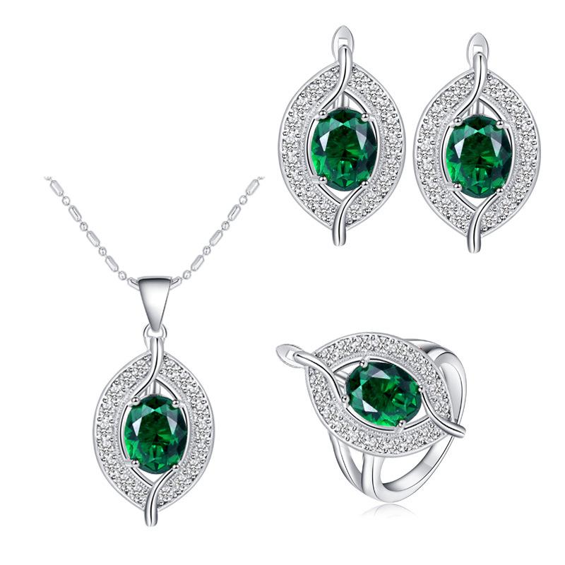 Набор украшений, Свадебные украшения Серьги Ожерелье Кольцо Набор из трех предметов Цепочка