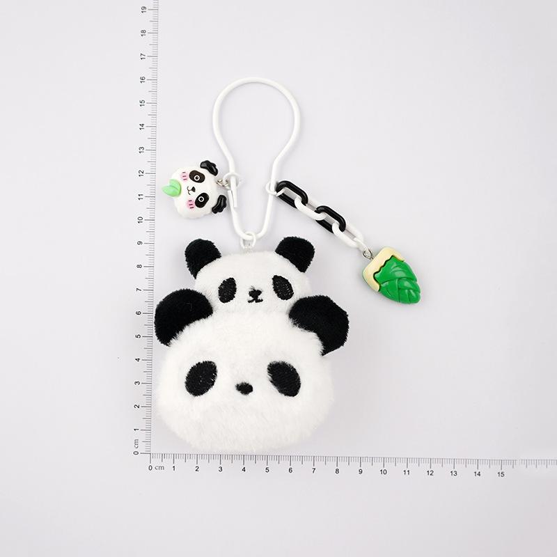 Cute Bamboo Tube Panda Fashion Cartoon Soft Panda Plush Stuffed Animal Pendant Backpack Decor Bag Charm