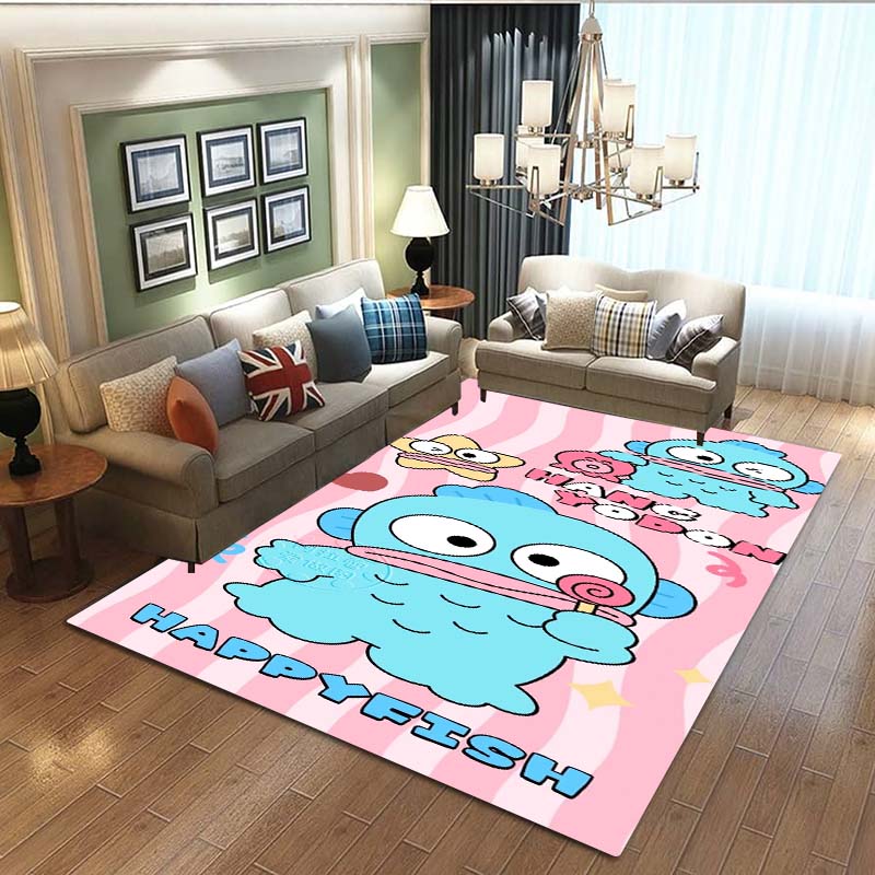3D HANGYODON cartoon rug, suitable for living room, bedroom, kitchen, doorway, children's non-slip floor mat, birthday gift-01