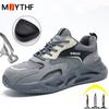 Summer Protective Shoes Men Work Sneakers Steel Toe Cap Breathable Safety Shoes Anti-smash Anti Puncture Indestructible Shoes