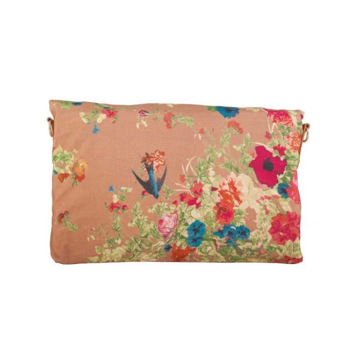 Pochette porté-croisé CHRISTIAN LACROIX Eden 4 en cuir poudré imprimé fleurs