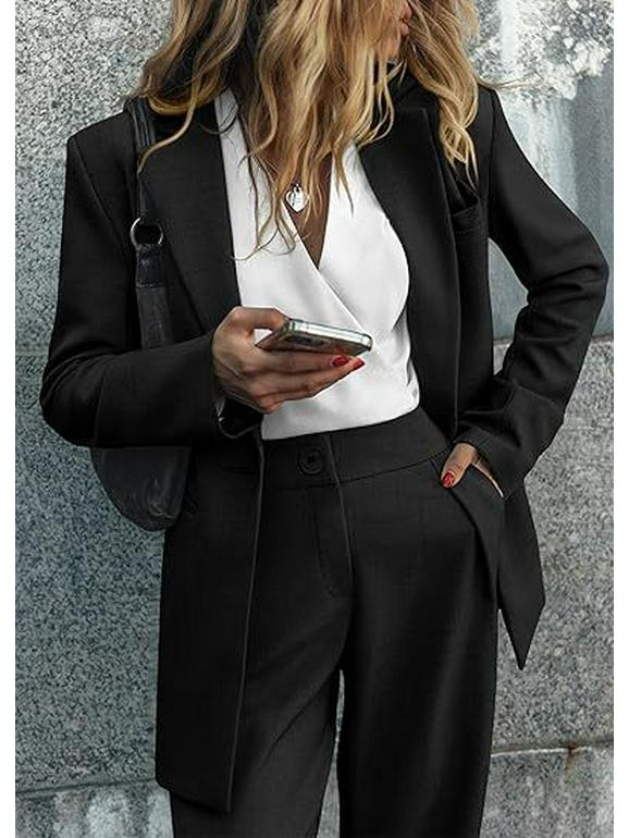 Мода осень/зима 2025 для женщин: Элегантный однотонный костюм с брюками