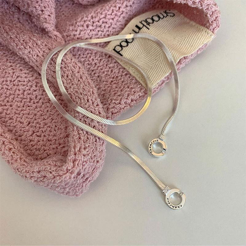 Легкое роскошное нишевое ожерелье из квадратной змеиной кости, новый браслет с двойной петлей