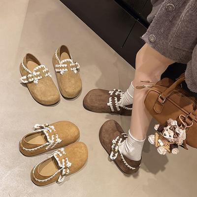 Туфли Мэри Джейн на мягкой подошве, женские, 2025, новые, популярные, весенне-осенние, ретро, одинарные, универсальные, на плоской подошве, с мелким вырезом, Доу