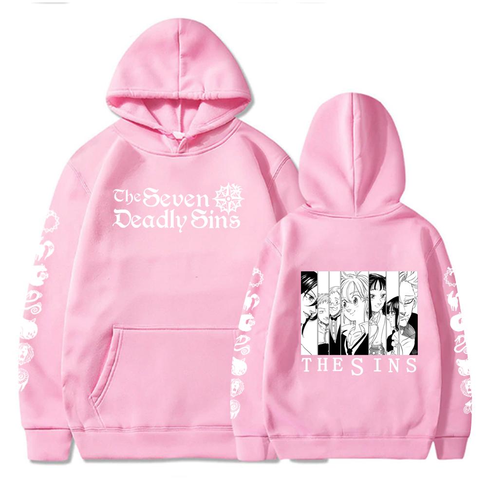 Мужская/женская толстовка с капюшоном из японского аниме «Семь смертных грехов» с принтом унисекс в стиле хип-хоп, уличная одежда, пуловер, одежда