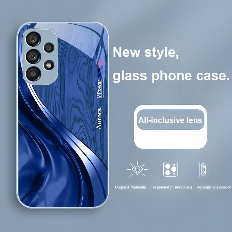 Дерево Шелковистый Серебристый Для Samsung Galaxy Note 10 Plus S20 21 FE S23 Ultra S8 9 A70 72 73 50 51 52 53 Закаленное Стекло Чехол для Телефона