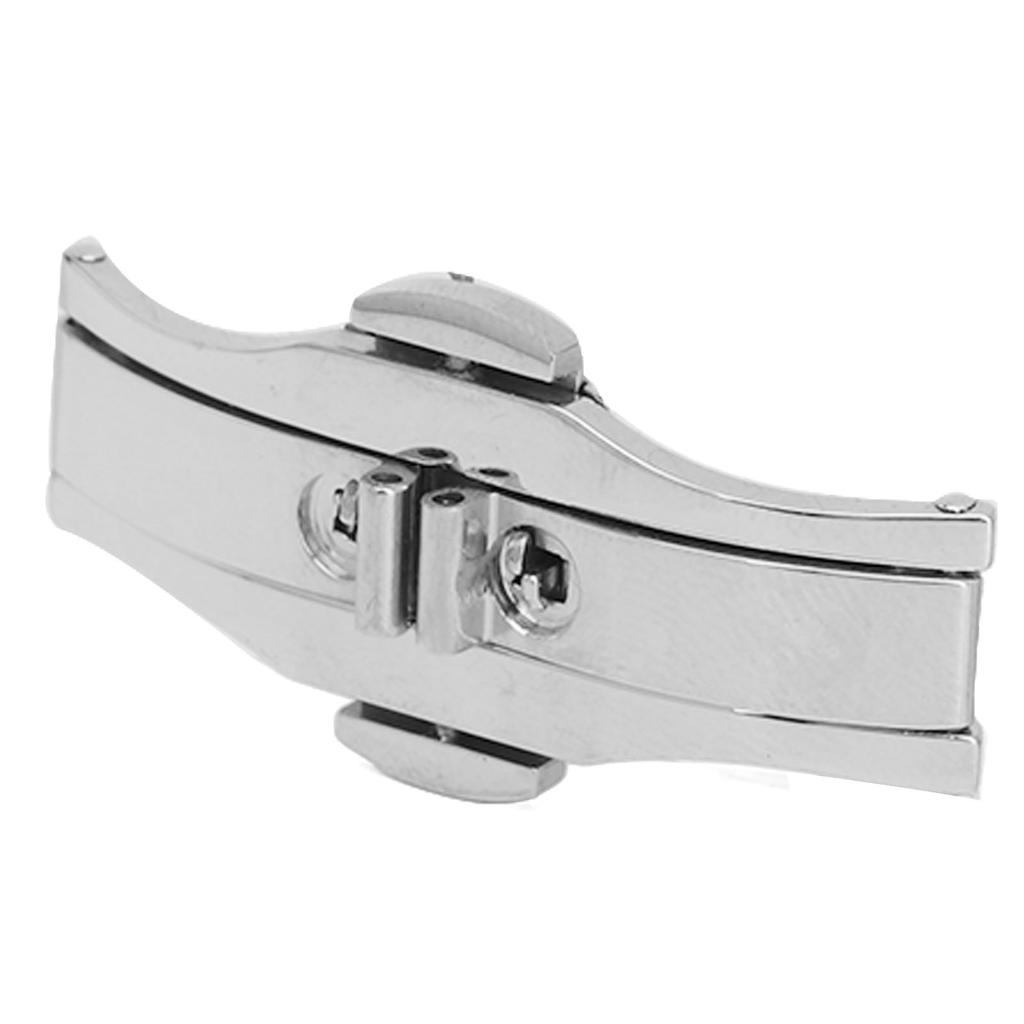 Watch Band Deployment Clasp Double Push Button 304 Stainless Steel Wristwatch Straps Buckle