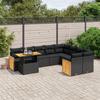 VidaXL Garden Lounge Set with Cushions 10 Pcs, Patio Sofas, Patio Furniture Set, Outdoor Furniture, Black 3274121